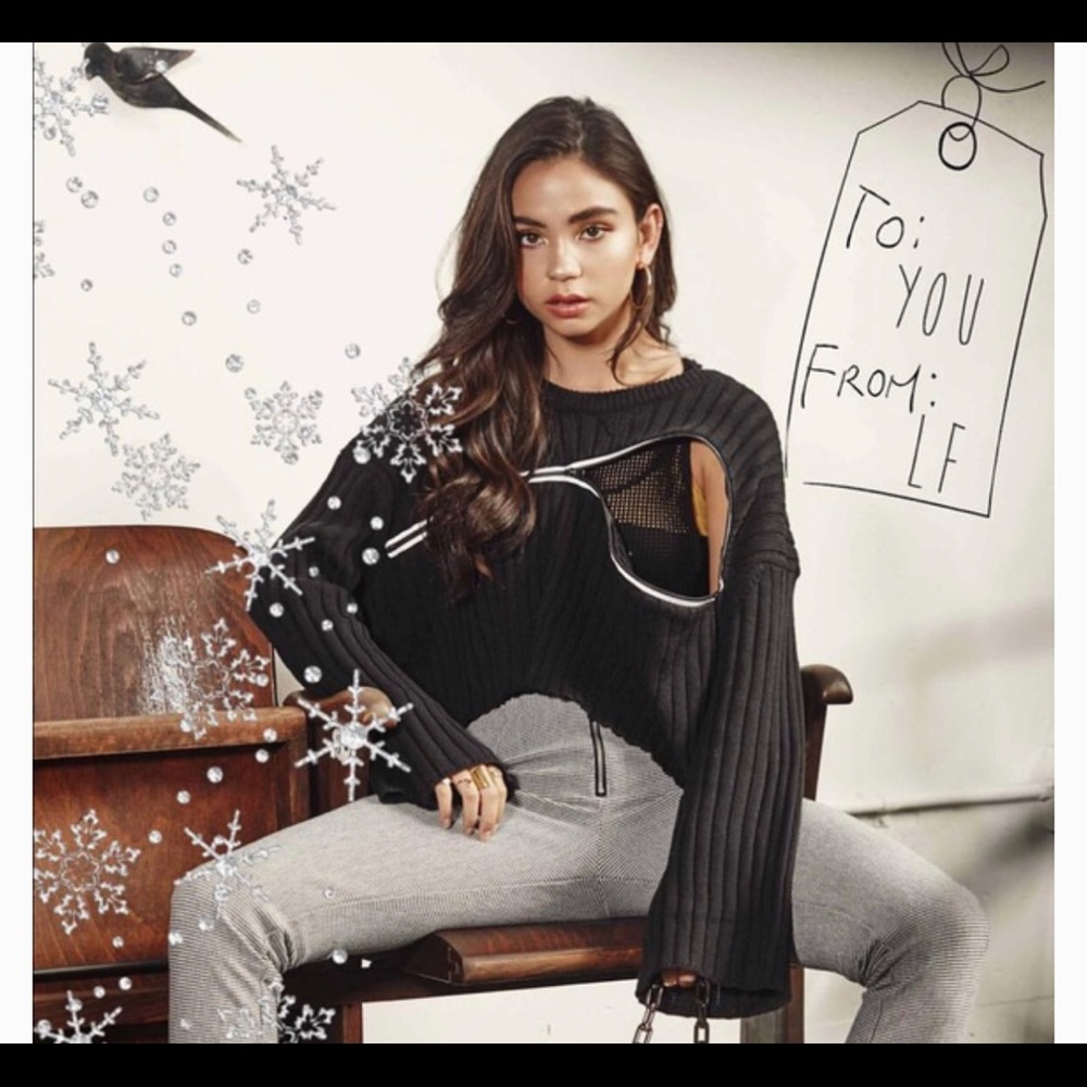 Seek the label reflective cropped sweater.